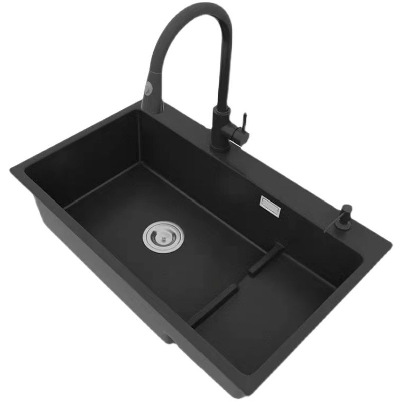 Quartz Kitchen Sink Rectangular Kitchen Sink with Drain Assembly