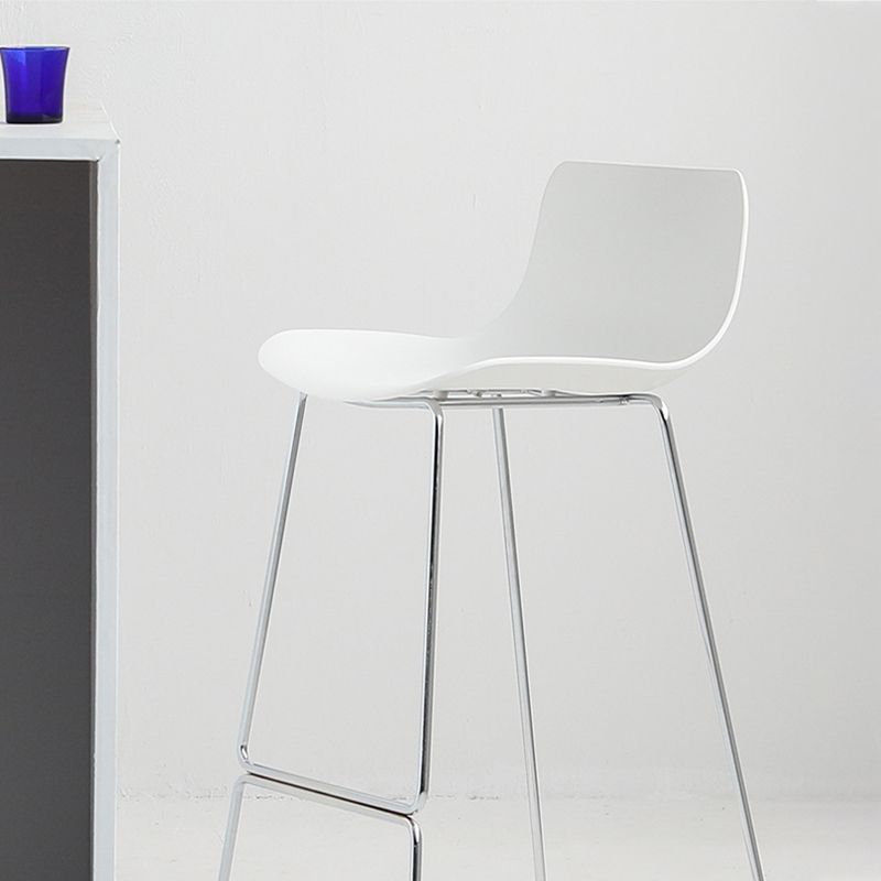 Scandinavian Armless Bar Stool Plastic and Steel Bar Stool for Living Room
