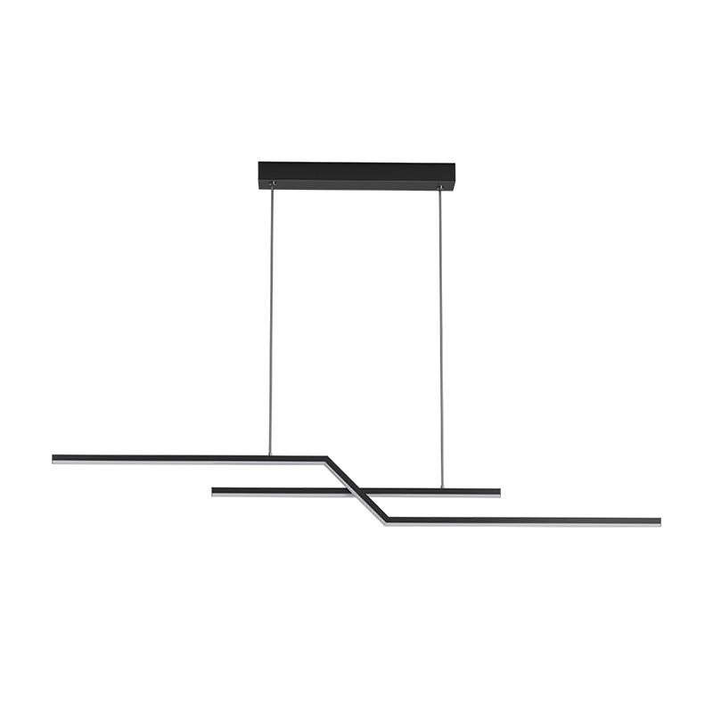 2 Light Linear Island Lighting Modernism Metal Chandelier Light Fixture for Dining Room