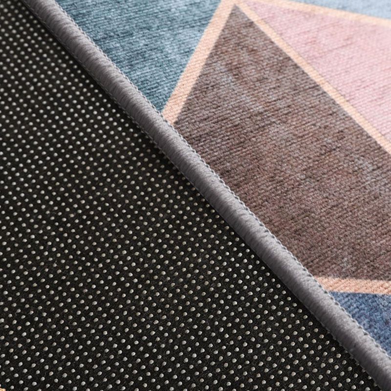 Orange Modern Carpet Polyester Striped Carpet Non-Slip Backing Carpet for Living Room