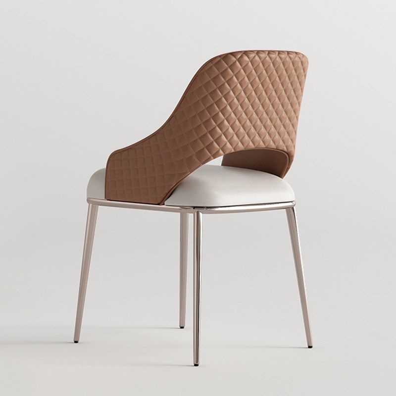 Contemporary Arm Chair Metal Open Back Dining Room Chair for Home