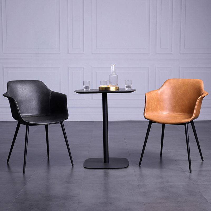 Industrial Metal Dining Room Armchair Upholstered Side Leather Chairs for Home Use