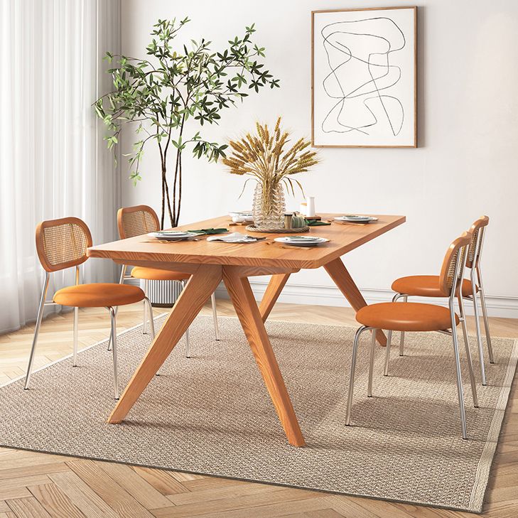Rectangle Dining Set 1/2/5 Pcs Solid Wood Dining Table and Chairs