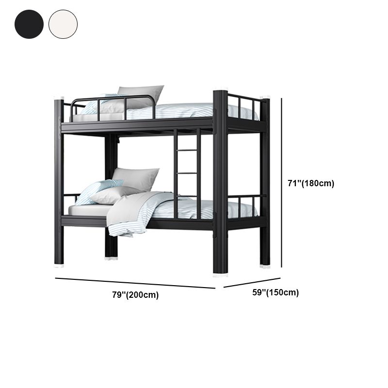 Contemporary Iron Bunk Bed with Metal Legs and Open-Frame 70.87" High