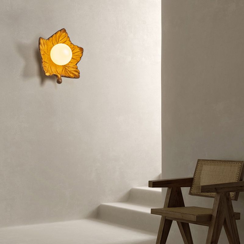 Modern Metal Wall Sconce Ball Shape Wall Light with Plastic Shade for Living Room