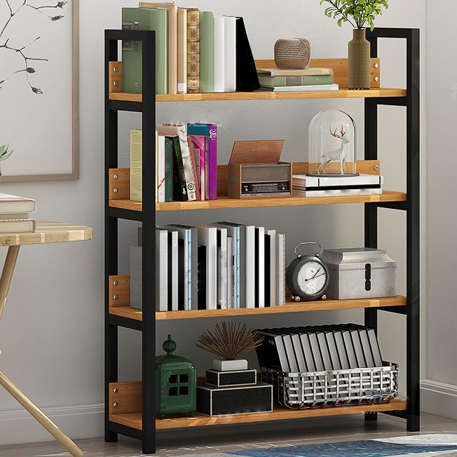 Open Multi-layer Bookshelf Modern Steel Wood Home Living Room Bookcase