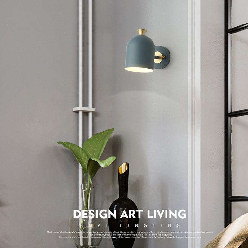 Metal Dome Shape Wall Light Modern Style 1 Light Wall Light Sconce