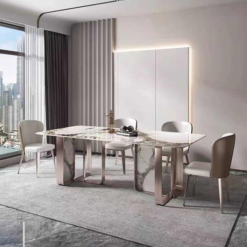 Luxury Rectangle Sintered Stone Dining Set 1/4/5/7 Pieces Dining Table with Chairs