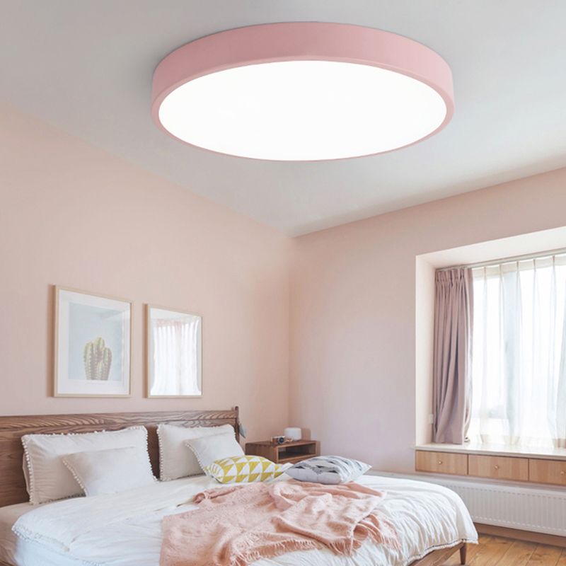 Moderne Macaroon Stil Led Flush Deckenleuchten Runde Form Acryl Flush Mount Lichter