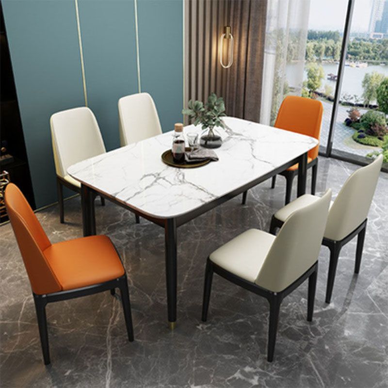 Contemporary Chair Dining Armless Chairs with Wooden Legs for Kitchen