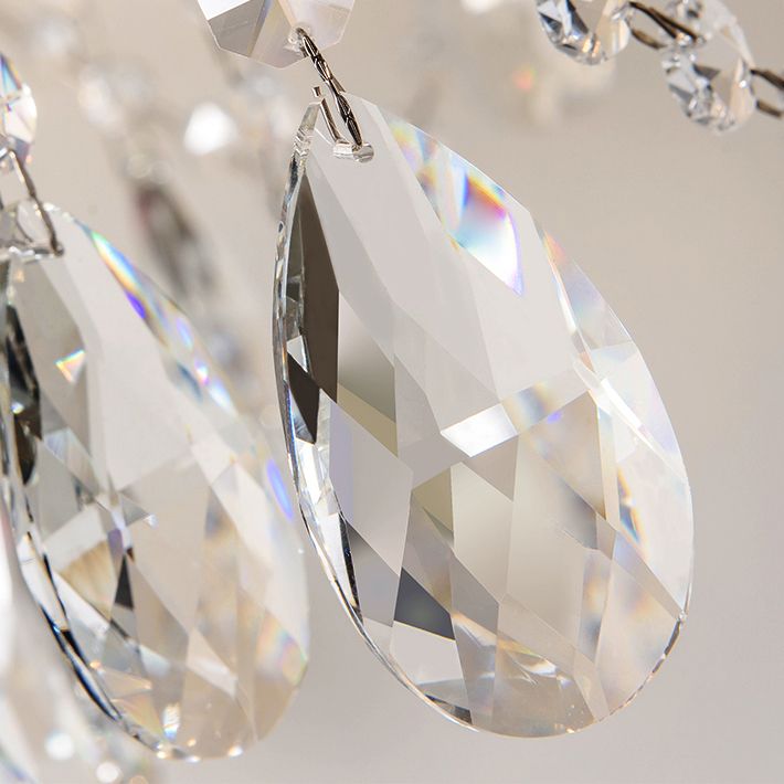 American Style Candle Chandelier Light Fixtures Multi-Head Hanging Pendant Lamps with Crystal
