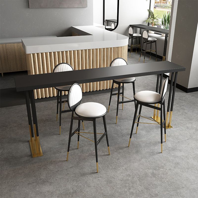 Glam Rectangle Bar Table Set 1/2/3/5 Pieces Solid Wood Pub Set for Indoor