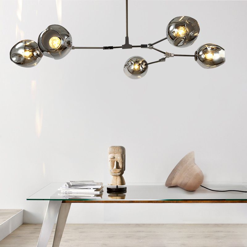 Modern Style 3/5 Light Chandelier Light Branching Style Glass Shade Ceiling Light