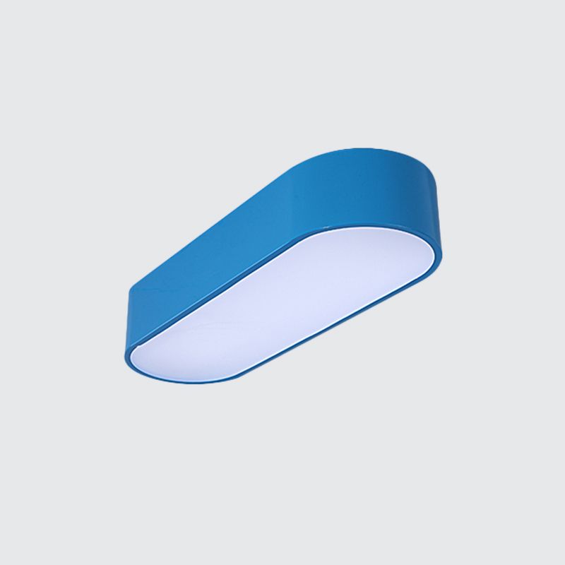 Lámpara LED elíptica empotrada para niños, acrílico, acabado rojo/amarillo/azul, cerca de la lámpara de techo
