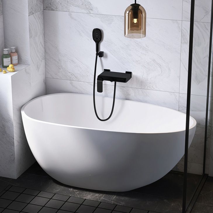Antique Finish Soaking Bathtub Back to Wall Oval Modern Bath Tub