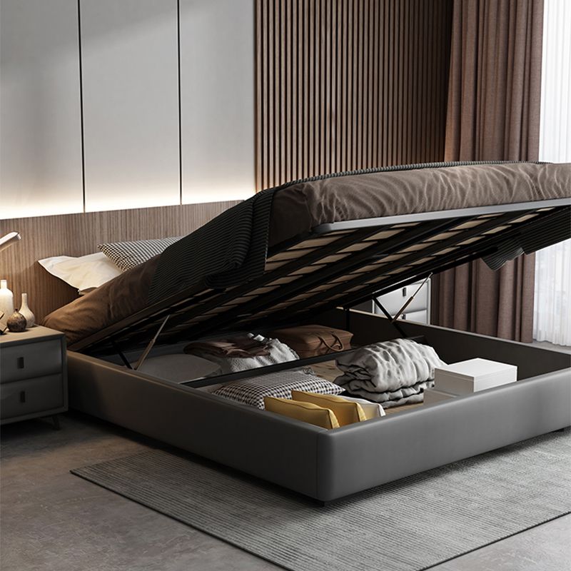 Modern Wood and Upholstered Platform Bed Frame Mattress Included Bed