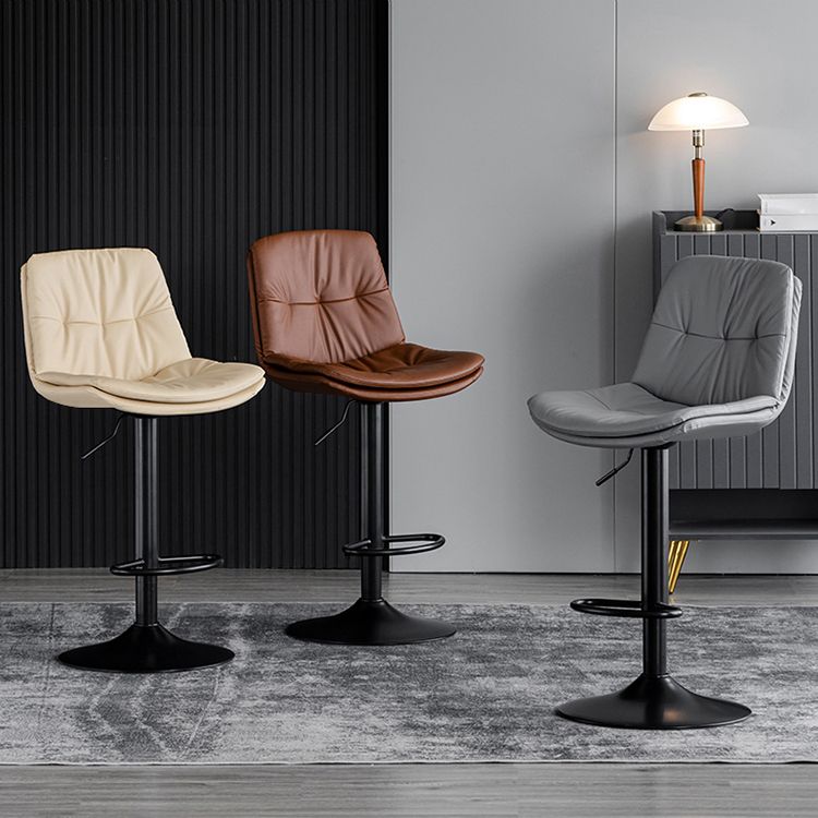 Taburete giratorio de hierro con altura para mostrador, taburete de bar interior ajustable moderno con reposapiés