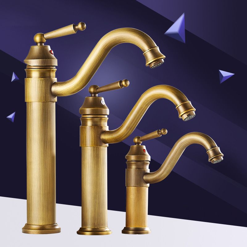 Lever Handle Basin Lavatory Faucet Farmhouse Circular Bathroom Faucet