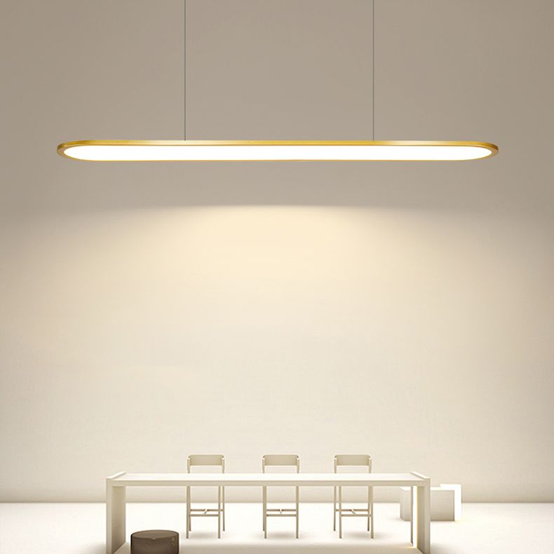 Verstelbare lengte 1 licht ovaal eilandlampen moderne kroonluchter metalen eilandverlichting in het wit