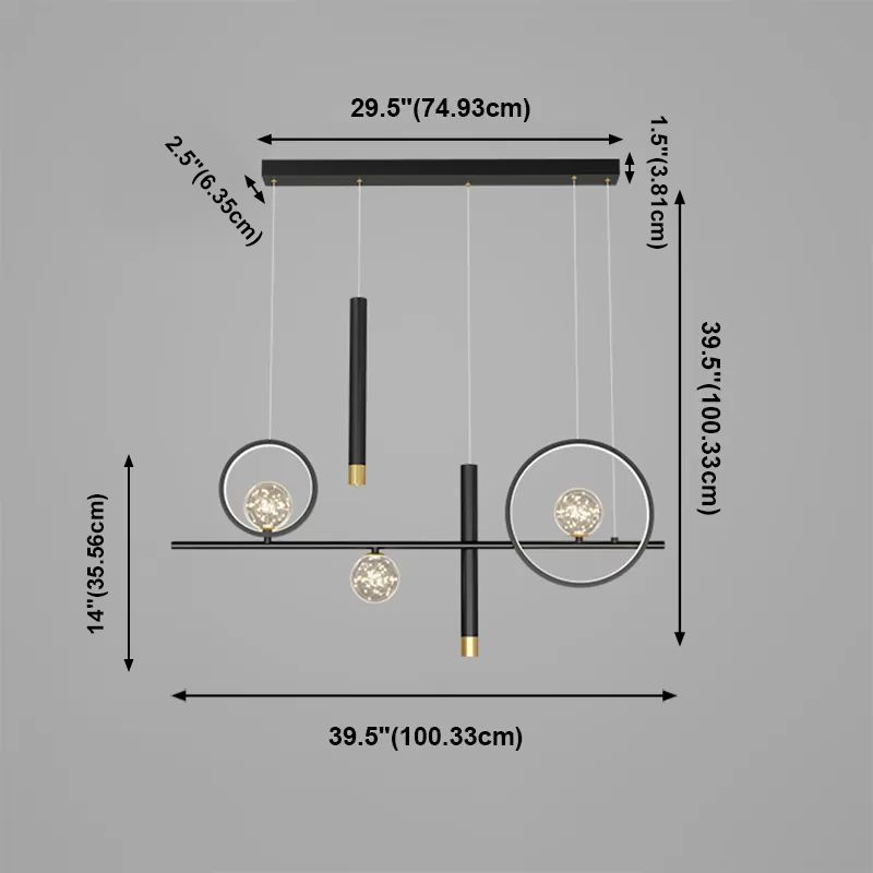 Minimalism Contemporary Nordic Style LED Hanging Island Pendant Light for Dining Room