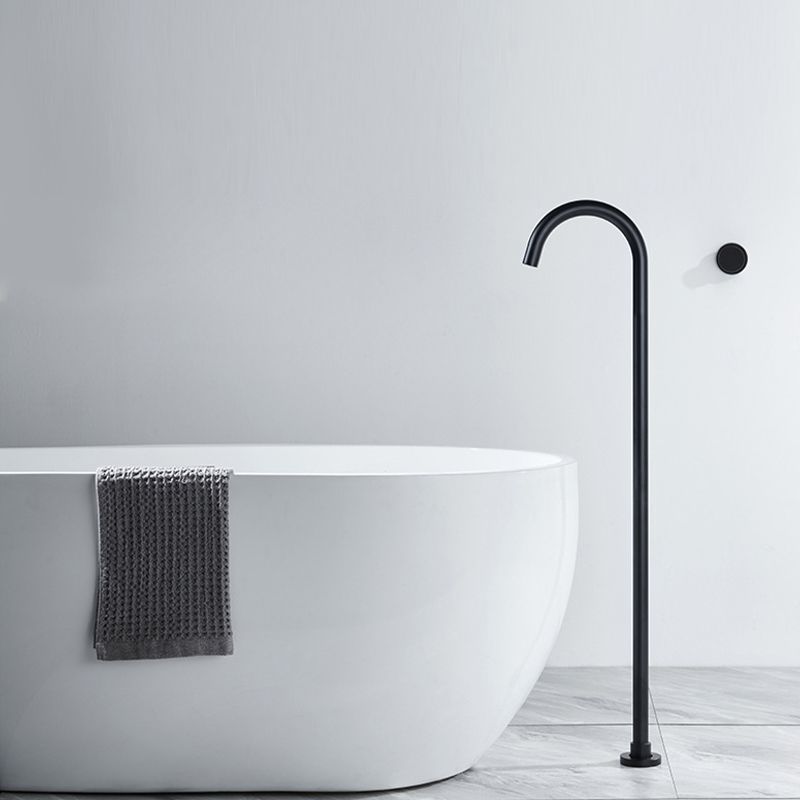 Modern Freestanding Tub Filler Brass 1-Handle Floor Mounted Freestanding Bathtub Faucet