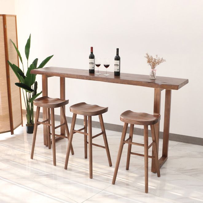 Rectangle Bar Table Set 1/2/4/5 Pcs Solid Wood Counter Height Dining Bar Table and Stools