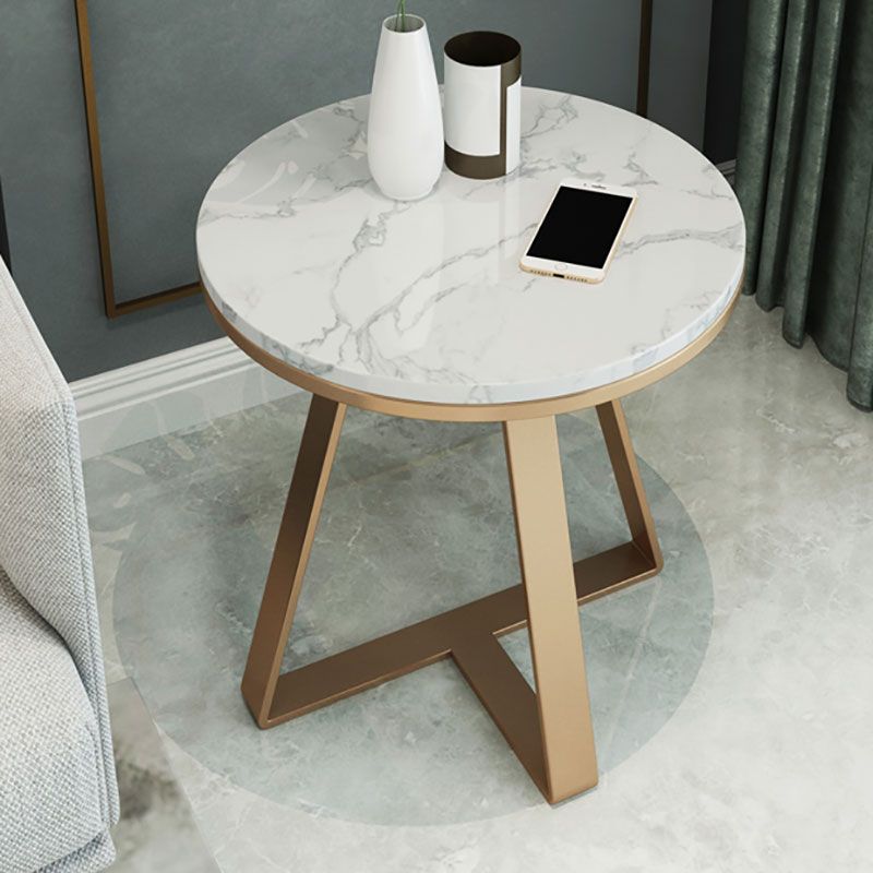 19.69 inch Wide Contemporary Style Side End Table Metal Round Sofa Side Accent Table