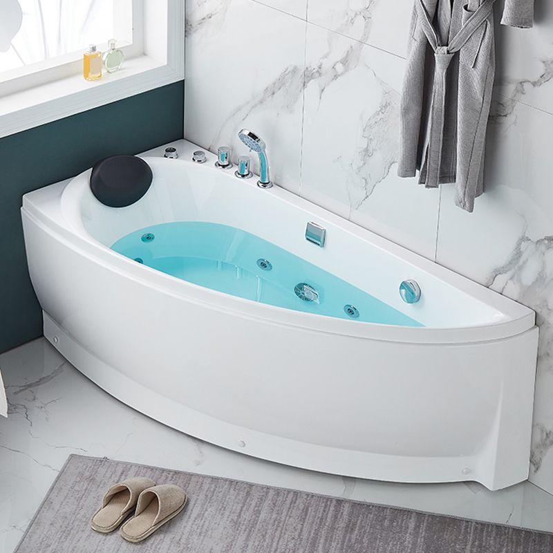 White Drop-in Bathtub Contemporary Corner Back to Wall Acrylic Bathtub