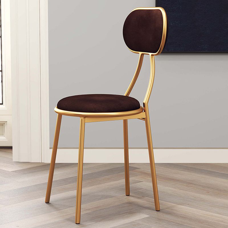Nordic Low Back Bar-stool Round Seat Counter Bar Stool with Metal Legs