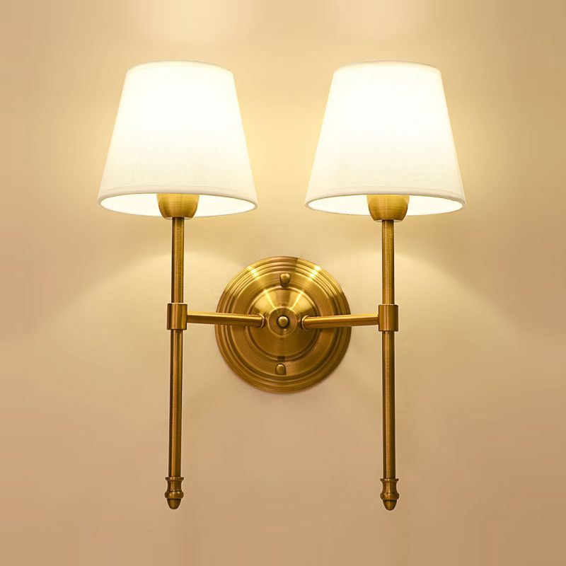 Cone Wall Light Fixtures Modern Metal Wall Sconces in Gold for Living Room