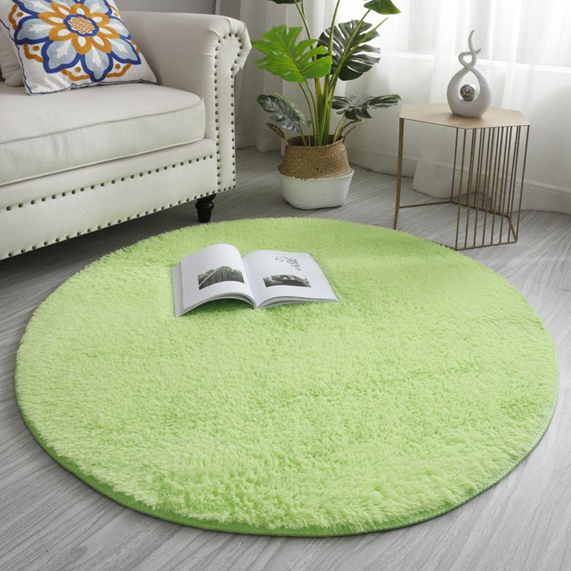 Casual Living Room Rug Multi Colored Solid Color Indoor Rug Polyster Non-Slip Backing Easy Care Carpet