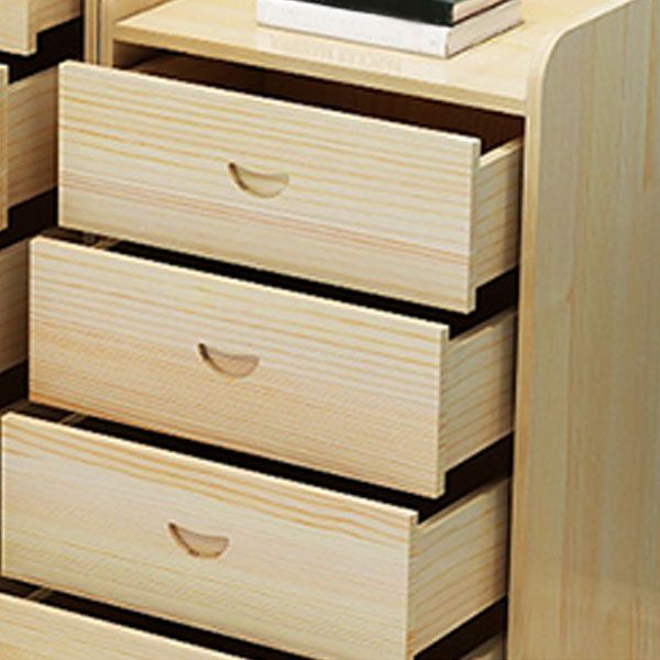 Natural Wood Color Storage Chest Modern Style Vertical Storage Chest Dresser