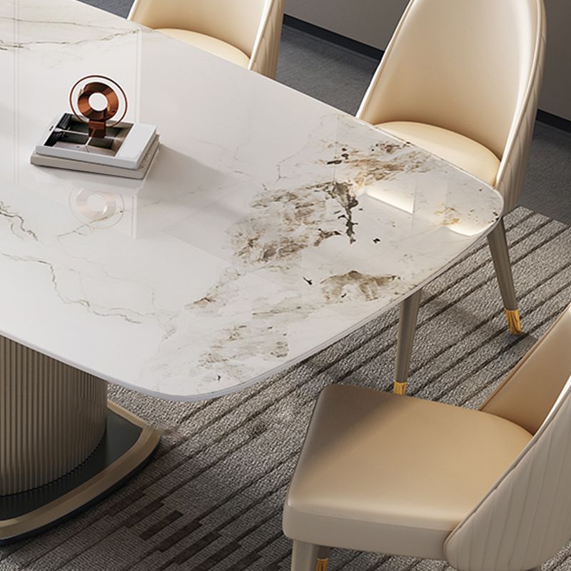 1/5/7 Pieces Modern Sintered Stone Top Dining Set with Storage