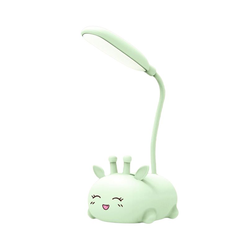 Cartoon Sika Deer Desk Lamp Plastic Kid Room LED Night Light with Flexible Arm in White/Pink/Blue