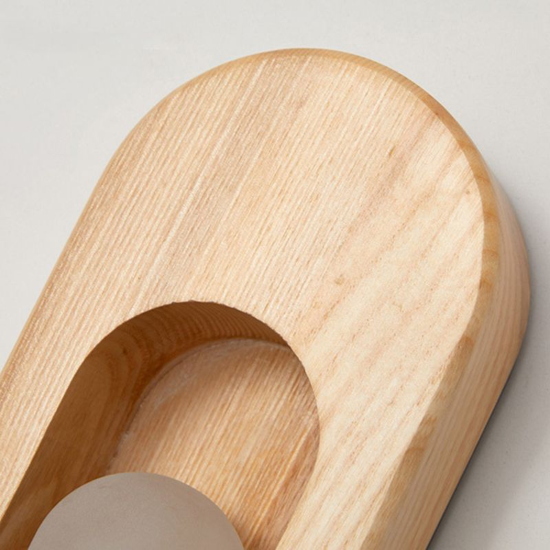 Modern Style Oval Wall Light Sconces Wood 1 Light Wall Lighting Ideas