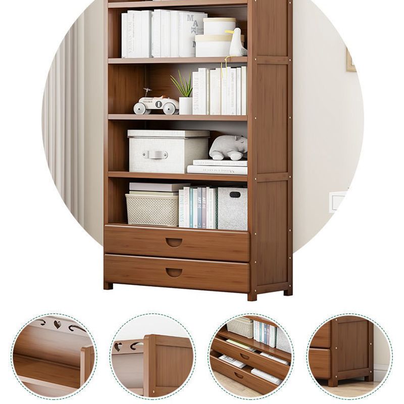 Contemporary Closed Back Bookcase Standard Engineered Wood Bookshelf