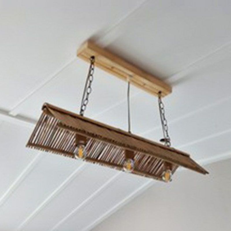 Bamboo triangle toit île luminaire de style moderne