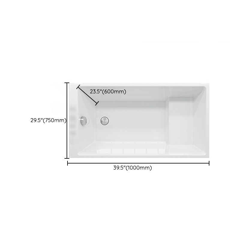 Soaking Bathtub Antique Finish Rectangular Back to Wall Bath Tub