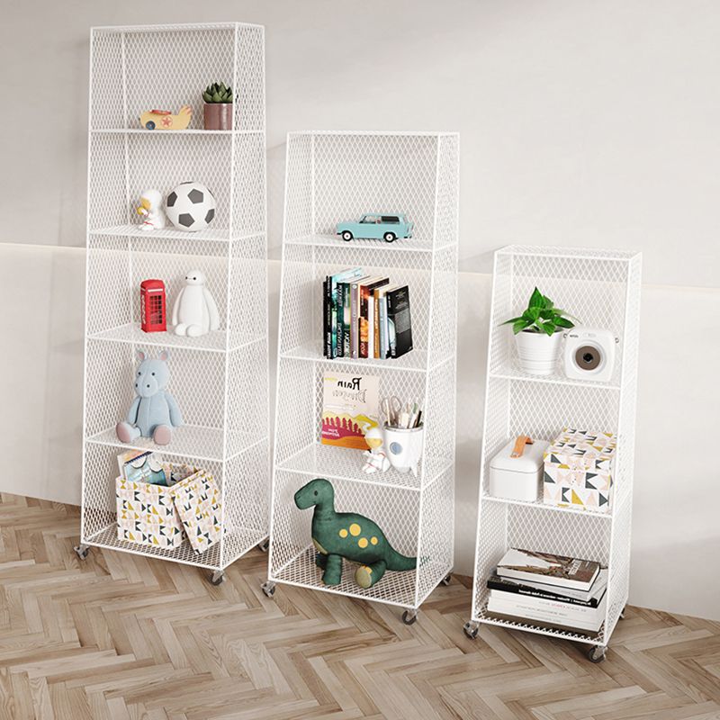 Urban Closed Back Bookshelf Metal Vertical Bookcase for Living Room