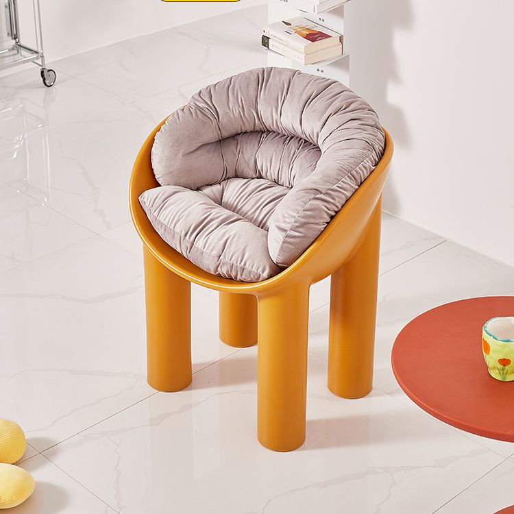 Sillas de comedor de estilo nórdico, sillas laterales con brazos de cocina y patas de plástico (juego de 2)