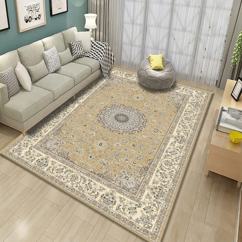 Alfombra vintage de la sala de estar marina Medallón de la alfombra del poliéster alfombra interior lavable