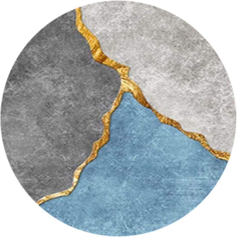 Glam Marble Look Rug Multi-Colored Mid Century Carpet Polypropylene Washable Non-Slip Pet Friendly Rug for Home