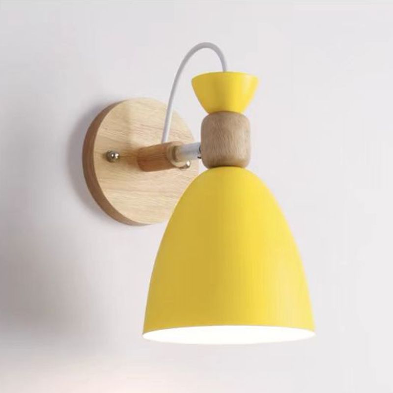 1 Light Wall Sconce Modern Macaron Style Metal Wall Lighting for Living Room