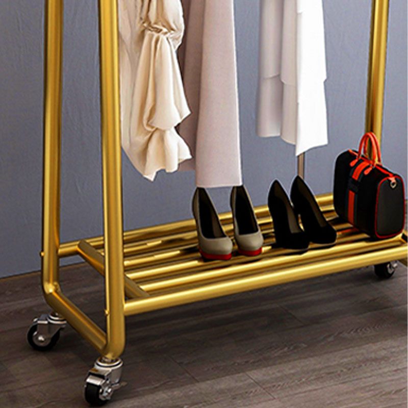 Modern Coat Hanger Solid Color Metal Coat Rack with Storage Shelving
