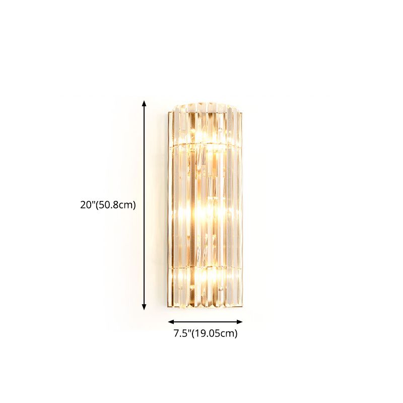 Crystal Gold Wall Light in Modern Concise Style Wrought Iron Rectangular Wall Sconce for Living Room