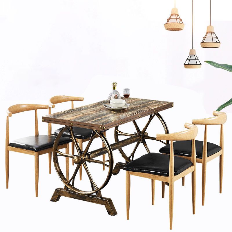 Contemporary Home Side Chair Open Back Metal Dining Room Chair Upholstered