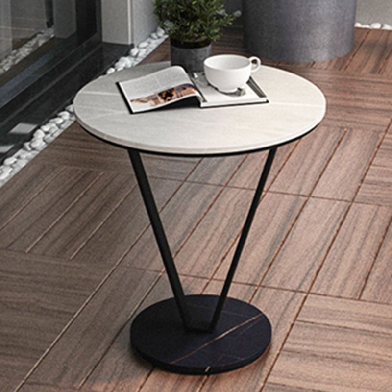 Minimalist Round Side End Table Abstract Slate Sofa Corner Table