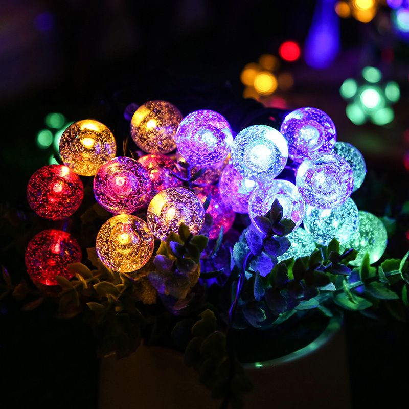 Modern Creative LED Decorative Lamp Plastic Globe Solar Energy String Lights for Exterior Spaces