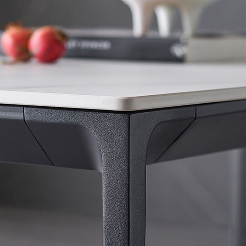 Contemporary Rectangle Dining Table Stone Dining Table with 4 Legs