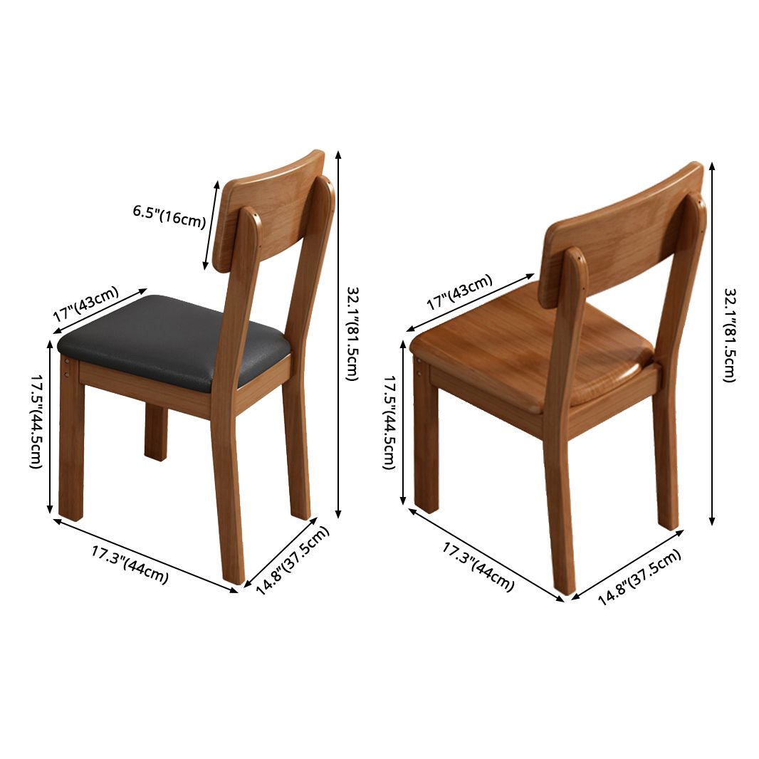 Chaise latérale de salle à manger à dossier ouvert en bois industriel, chaise de salle à manger d'intérieur large de 15 pouces